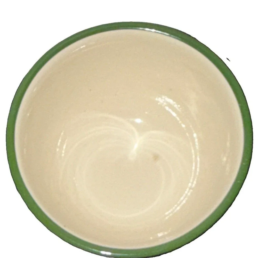 Vintage Vernonware Authentic Plaid Ceramic Bowl, Green/Yellow/Cream 8in USA 1955